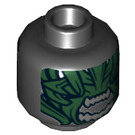 LEGO Black Berserker Minifigure Head (Recessed Solid Stud) (3626 / 34496)