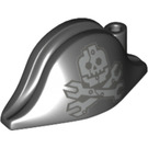 LEGO Sort Bicorne Pirat Hat med MetalBeard Kranium og Crossbones med Spanners (2528 / 44187)