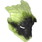 LEGO Schwarz Bionicle Maske mit Transparent Bright Green Der Rücken (24164)