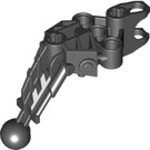 LEGO Black Bionicle Toa Arm / Leg with Joint, Ball Cup, and Ridges (60900)