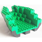 LEGO Schwarz Boat Stern 12 x 14 x 5.3 Hull mit Green oben (6053)