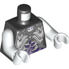 LEGO Zwart Bone Demon Minifig Torso (Wit Armen) (973 / 76382)