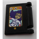 LEGO Zwart Book Cover met Picture of een Phone Sticker (24093)