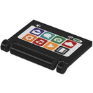 LEGO Zwart Book Cover met Tablet Computer Screen met App Icons Sticker (24093)