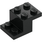 LEGO Black Bracket 2 x 3 with Plate and Step with Bottom Stud Holder (73562)