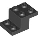 LEGO Noir Support 2 x 3 avec assiette et Step avec porte-goujon inférieur (73562)