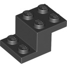 LEGO Zwart Beugel 2 x 3 met Plaat en Step zonder Studhouder aan de onderzijde (18671)