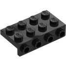 LEGO Black Bracket 2 x 4 with 1 x 4 Downwards Plate (5175)