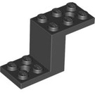 LEGO Schwarz Halterung 2 x 5 x 2.3 ohne Innennoppenhalter (6087)