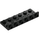 LEGO Schwarz Halterung 2 x 6 mit 1 x 6 Oben (64570)