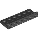 LEGO Schwarz Halterung 2 x 6 mit 1 x 6 Oben (64570)
