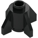 LEGO Zwart Steen 1 x 1 Rond met Fins (4588 / 52394)