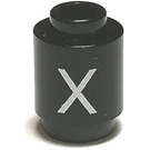 LEGO Brick 1 x 1 Round with Letter 'X' with Open Stud (3062)
