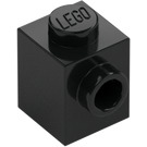 LEGO Sort Klods 1 x 1 med Stud på En Side (87087)