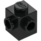 LEGO Black Brick 1 x 1 with Two Studs on Adjacent Sides (26604)