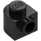 LEGO Zwart Steen 1 x 1 x 0.7 Rond met Zijknop (3386)