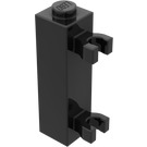LEGO Noir Brique 1 x 1 x 3 avec Verticale Clips (Stud solide) (60583)