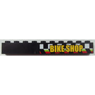 LEGO Zwart Steen 1 x 10 met 'BIKE SHOP' Sticker (6111)