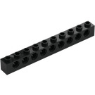 LEGO Sort Klods 1 x 10 med Huller (2730)