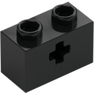 LEGO Black Brick 1 x 2 with Axle Hole ('+' Opening and Bottom Tube) (31493 / 32064)