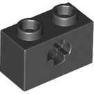 LEGO Noir Brique 1 x 2 avec Essieu Trou (Ouverture 'X') (32064)