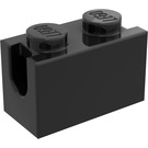 LEGO Noir Brique 1 x 2 avec Digger Seau Bras Titulaire (3317)