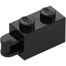 LEGO Black Brick 1 x 2 with Hinge Shaft (Flush Shaft) (34816)