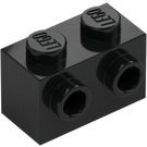 LEGO Svart Kloss 1 x 2 med Knoppar på Motsatta sidor (52107)