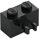 LEGO Schwarz Stein 1 x 2 mit Vertikal Clip mit offenem 'O' Clip (42925 / 95820)