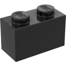 LEGO Svart Kloss 1 x 2 utan bottenrör (3065 / 35743)