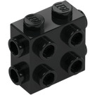 LEGO Svart Kloss 1 x 2 x 1.6 med Side og Ende Knotter (67329)