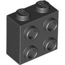 LEGO Black Brick 1 x 2 x 1.6 with Studs on One Side (1939 / 22885)
