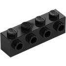 LEGO Black Brick 1 x 4 with 4 Studs on One Side (30414)