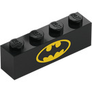 LEGO Zwart Steen 1 x 4 met Batman symbol (3010 / 33595)