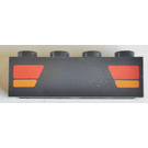 LEGO Black Brick 1 x 4 with Car Taillights (3010)
