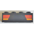 LEGO Black Brick 1 x 4 with Car Taillights (3010 / 82901)