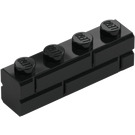 LEGO Zwart Steen 1 x 4 met Embossed Bricks (15533)