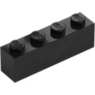 LEGO Zwart Steen 1 x 4 met Grijs Batman logo (3010)