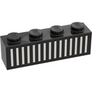 LEGO Noir Brique 1 x 4 avec Grille (3010)
