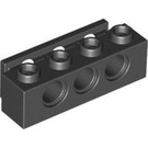 LEGO Black Brick 1 x 4 with Holes and Bumper Holder (2989)