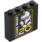 LEGO Black Brick 1 x 4 x 3 with "Clone wars 20" (49311 / 104758)