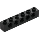 LEGO Sort Klods 1 x 6 med Huller (3894)