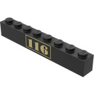 LEGO Svart Kloss 1 x 8 med '116' (3008)