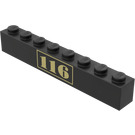 LEGO Black Brick 1 x 8 with '116' (3008)