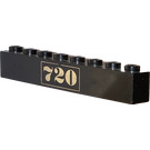 LEGO Black Brick 1 x 8 with "720" (3008)