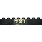 LEGO Black Brick 1 x 8 with "721"