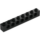 LEGO Svart Kloss 1 x 8 med Hål (3702)