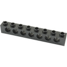 LEGO Black Brick 1 x 8 with Holes (3702)