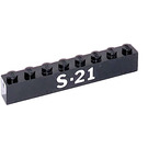 LEGO Black Brick 1 x 8 with 'S-21' (3008)