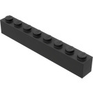 LEGO Black Brick 1 x 8 without Bottom Tubes with Cross Support